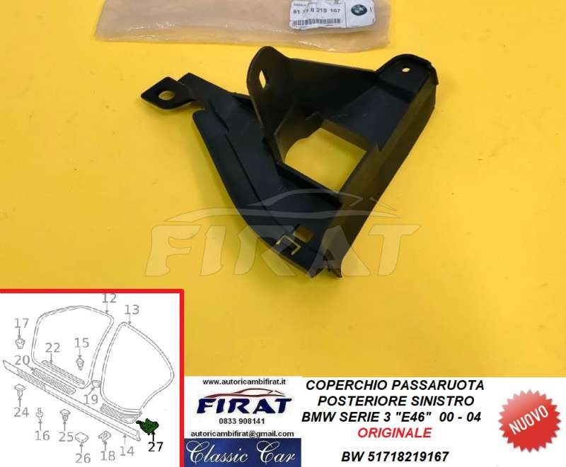 COPERCHIO PASSARUOTA BMW 3 E46 00-04 POST.SX (51718219167)